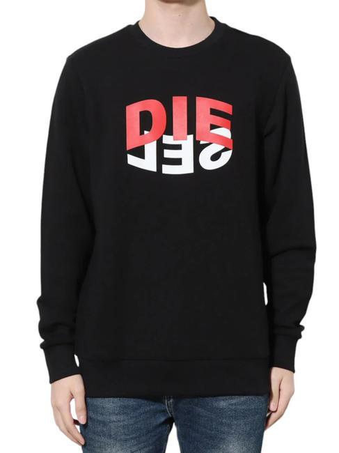 DIESEL S-GIRK Cotton crewneck sweatshirt black - Sweatshirts