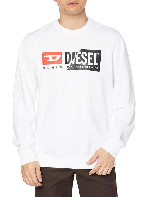 DIESEL S-GIRK Cotton crewneck sweatshirt white - Sweatshirts