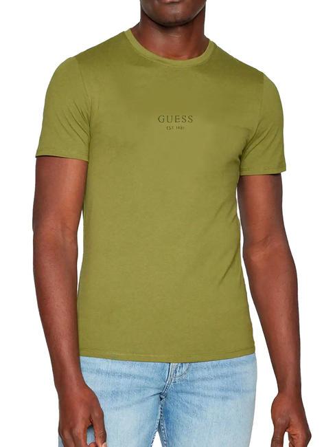 GUESS AIDY T-shirt written in the same color green stone - T-shirt