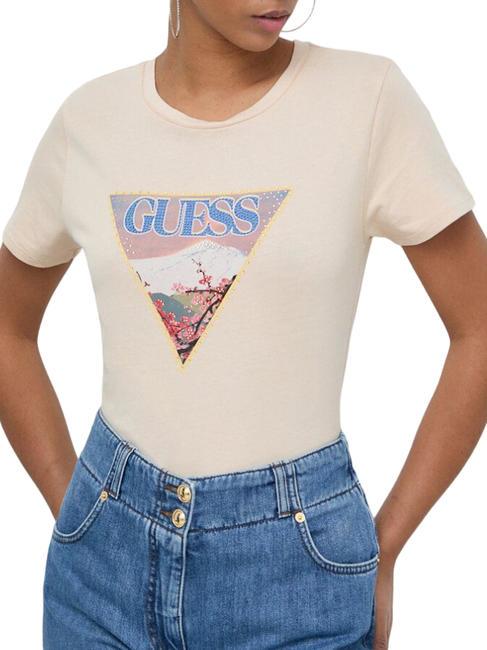 GUESS FUJI EASY  Cotton T-Shirt calm sands multi - T-shirt