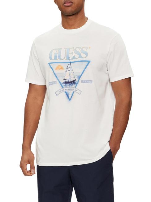 GUESS YACHT CLUB Cotton T-Shirt salt white - T-shirt