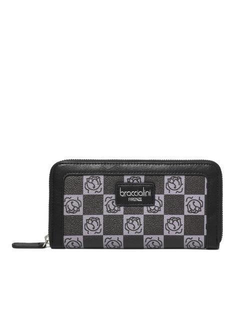 BRACCIALINI MONOGRAM Large zip around wallet black - Women’s Wallets