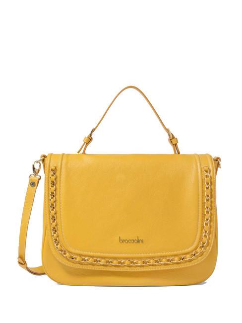 BRACCIALINI NORA Leather briefcase bag yellow - Women’s Bags