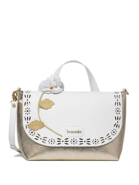BRACCIALINI SARA Leather bag with shoulder strap white - Women’s Bags
