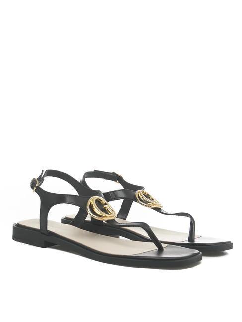 GUESS MIRY Leather thong sandals BLACK - Women’s shoes
