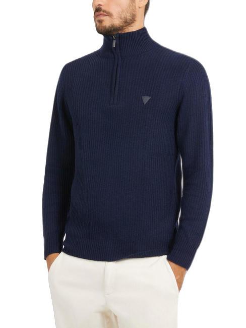 GUESS ARIC Wool blend high neck sweater smartblue - Men's Sweaters