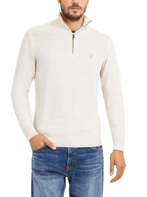 GUESS ARIC Wool blend high neck sweater muted stone - Men's Sweaters
