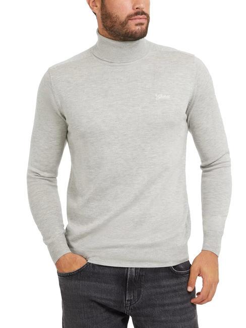 GUESS AARON Turtleneck sweater light stone heather - Men's Sweaters