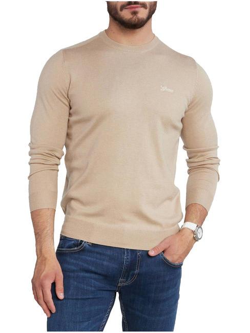 GUESS VALENTINE Crew neck sweater light stone heather - Men's Sweaters
