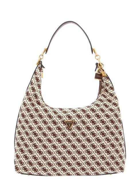 GUESS SHEMARA Large jacquard bag brown - Women’s Bags