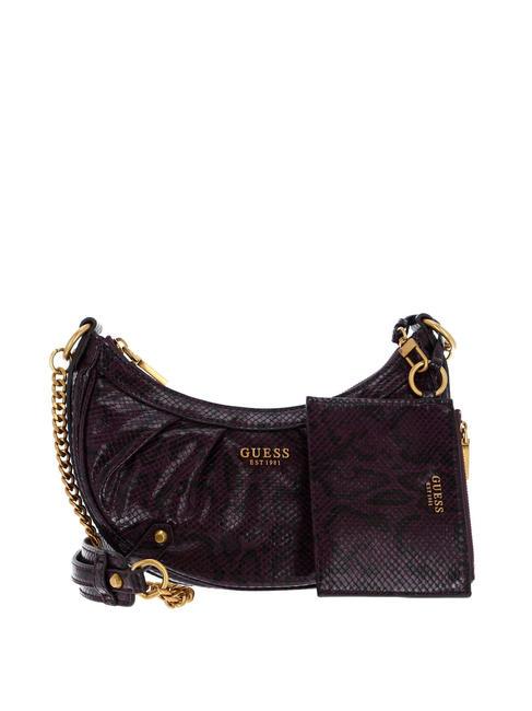 GUESS CLELIA Shoulder bag with pouch plum - Women’s Bags