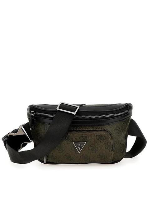 GUESS MILANO Logo print belt bag military green/black - Hip pouches