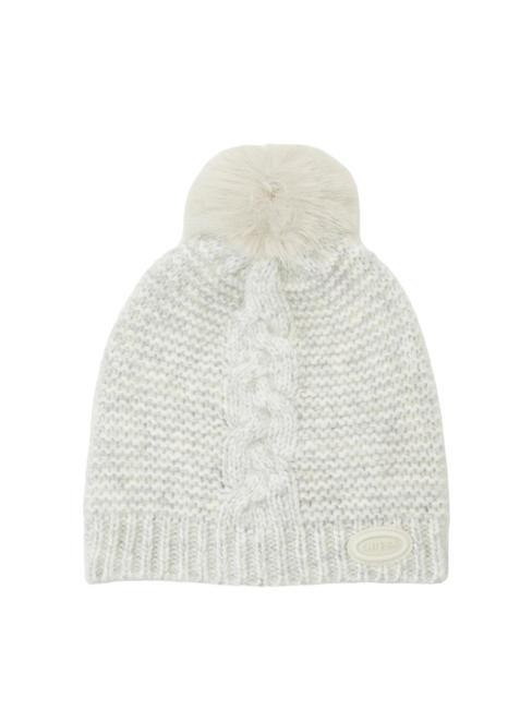GUESS KNIT Hat with pom pom OFFWHITE - Hats