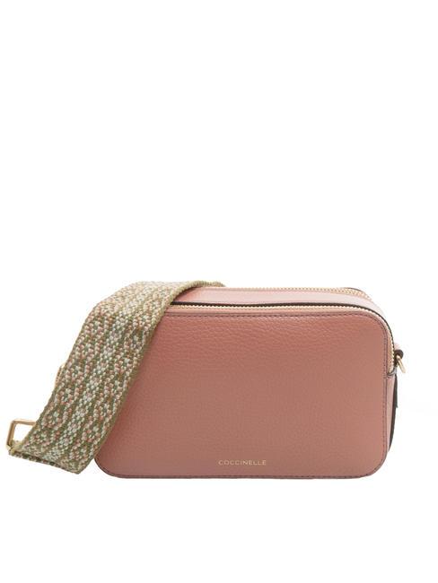 COCCINELLE JEN Mini leather bag with rope shoulder strap camellia - Women’s Bags