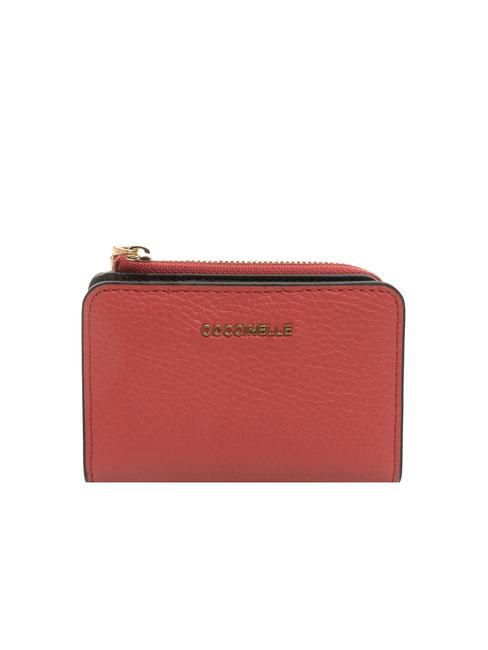COCCINELLE METALLIC TRICOLOR  Leather wallet cranb/dahl/cola - Women’s Wallets