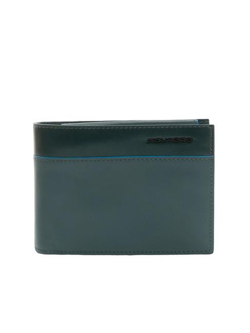 PIQUADRO B2 REVAMP Leather flap coin wallet green gray - Men’s Wallets