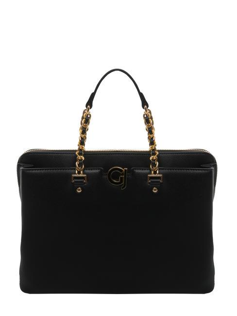 GAUDÌ ZAFFIRA Folder bag with chain handles BLACK - Women’s Bags