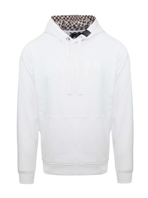 AQUASCUTUM BOLD LONDON 1851 Cotton sweatshirt with hood white - Sweatshirts