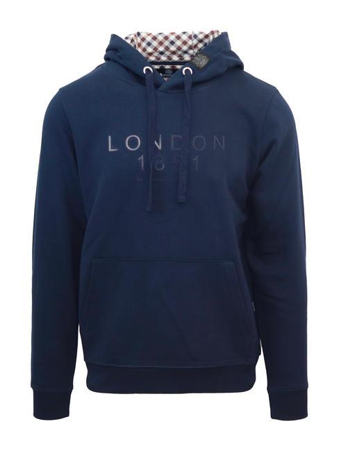 AQUASCUTUM BOLD LONDON 1851 Cotton sweatshirt with hood navy - Sweatshirts