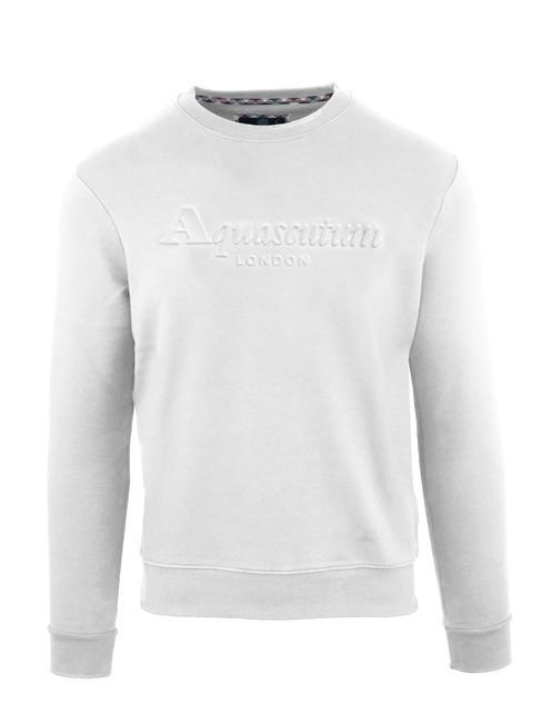 AQUASCUTUM EMBOSSED BRAND Cotton crewneck sweatshirt white - Sweatshirts
