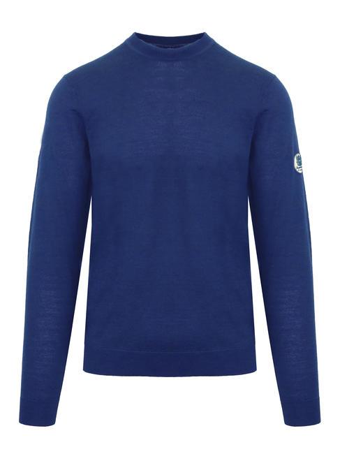 AQUASCUTUM LATERAL LOGO Wool blend crew neck sweater bluette - Men's Sweaters