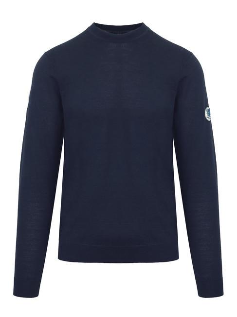 AQUASCUTUM LATERAL LOGO Wool blend crew neck sweater navy - Men's Sweaters