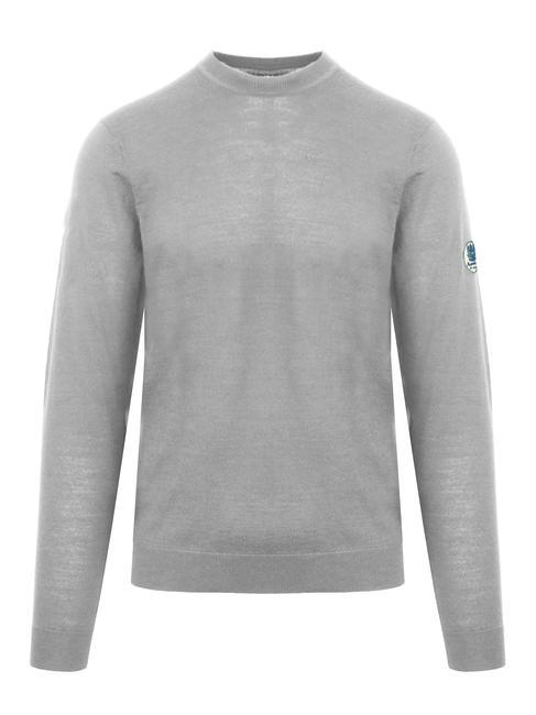 AQUASCUTUM LATERAL LOGO Wool blend crew neck sweater grey - Men's Sweaters