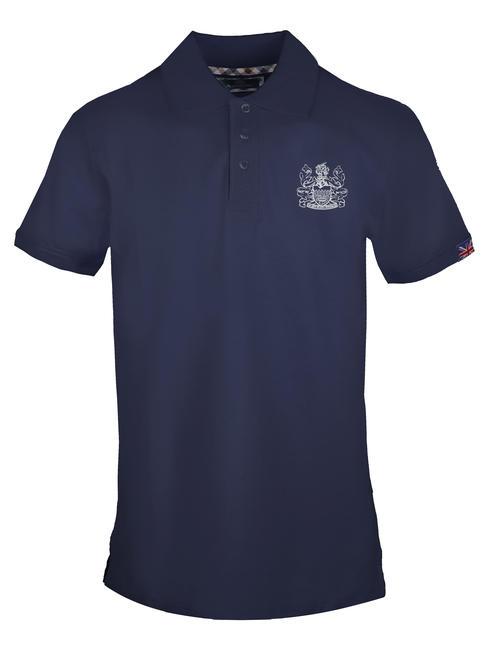 AQUASCUTUM LATERAL LOGO Short sleeve stretch cotton polo shirt navy - Polo shirt