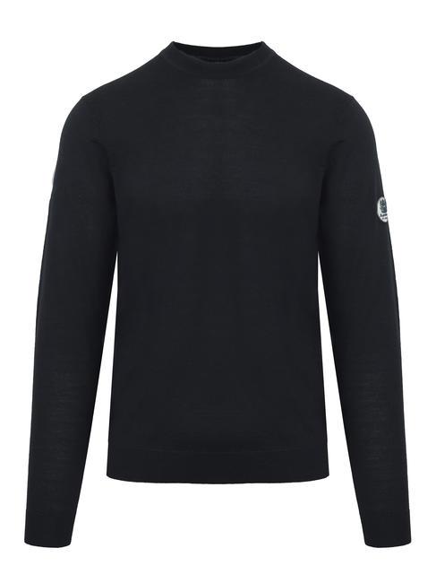 AQUASCUTUM LATERAL LOGO Wool blend crew neck sweater black - Men's Sweaters