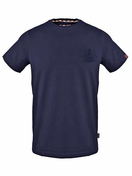 AQUASCUTUM TONAL ALDIS LOGO Cotton T-shirt navy - T-shirt
