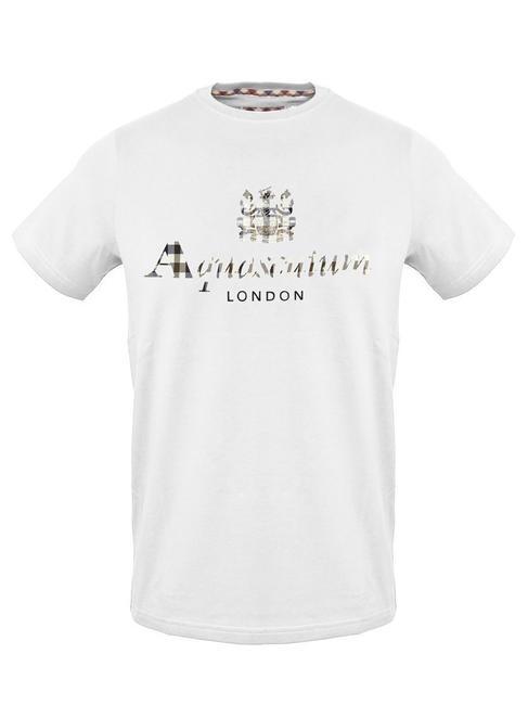 AQUASCUTUM MAXI LOGO PRINT Cotton T-shirt white - T-shirt
