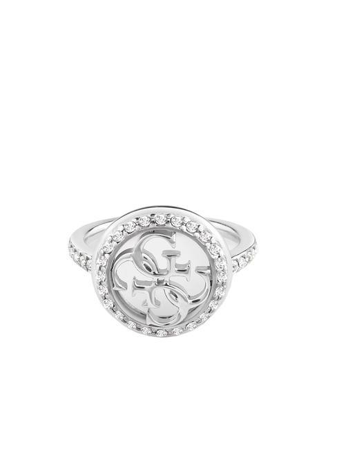 GUESS LIFE IN 4G Ring with logo and crystals SILVER - Rings