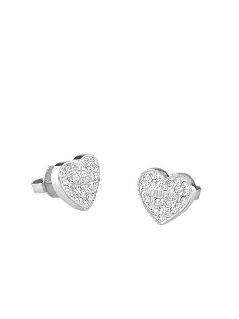 GUESS STUDS PARTY Pave heart earrings SILVER - Earrings