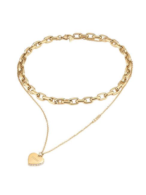 GUESS FALLING IN LOVE Double chain necklace yellow gold - Necklaces