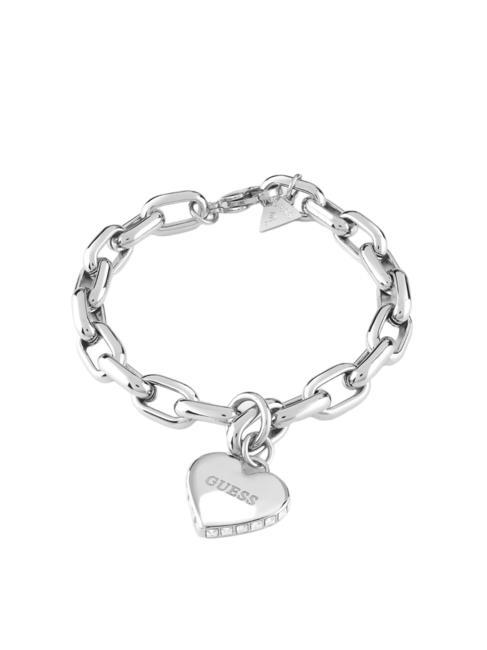 GUESS FALLING IN LOVE Bracelet with heart and chain SILVER - Bracelets
