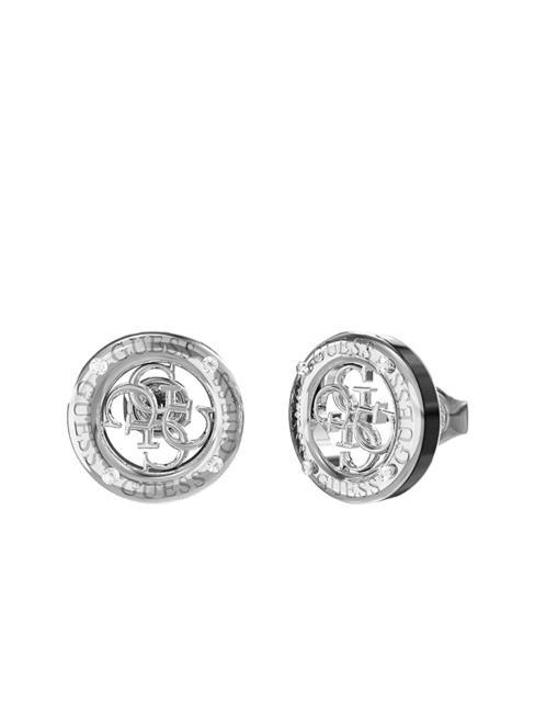 GUESS 4G Earrings with crystals rhodium/black - Earrings