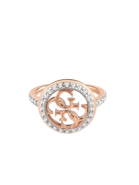 GUESS LIFE IN 4G Ring with logo and crystals ROSE GOLD - Rings
