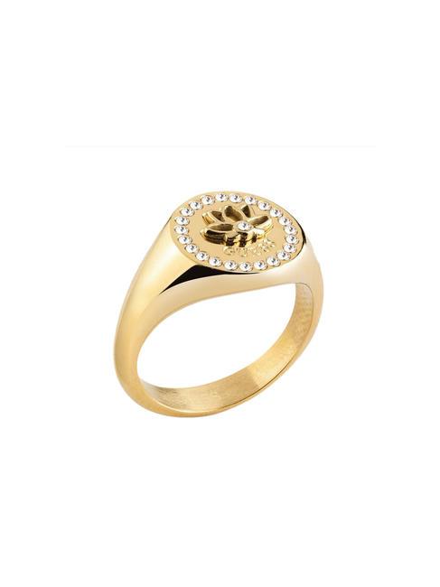 GUESS LOTUS Ring with crystals yellow gold - Rings