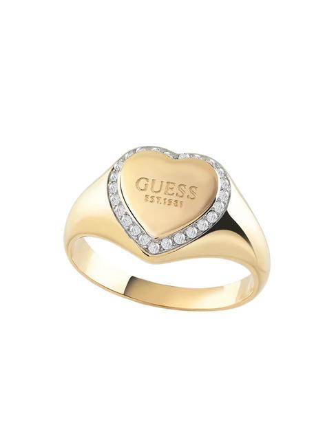 GUESS FINE HEART Ring with heart and crystals yellow gold - Rings