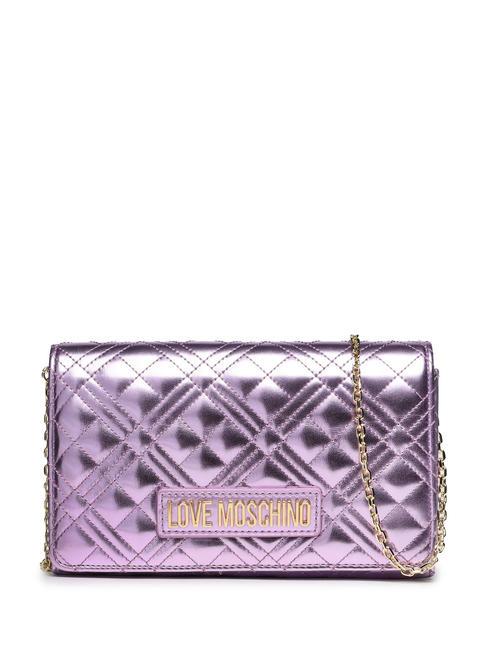 LOVE MOSCHINO SMART DAILY QUILTED Mini shoulder bag lavender laminate - Women’s Bags