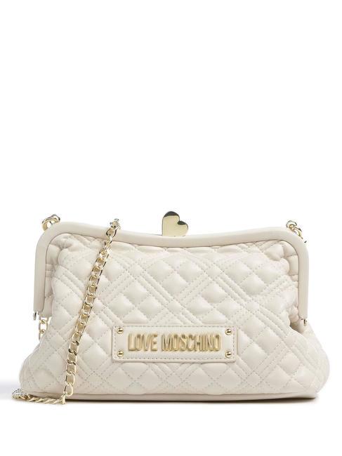 LOVE MOSCHINO QUILTED  Clutch with shoulder strap ivory - Women’s Bags