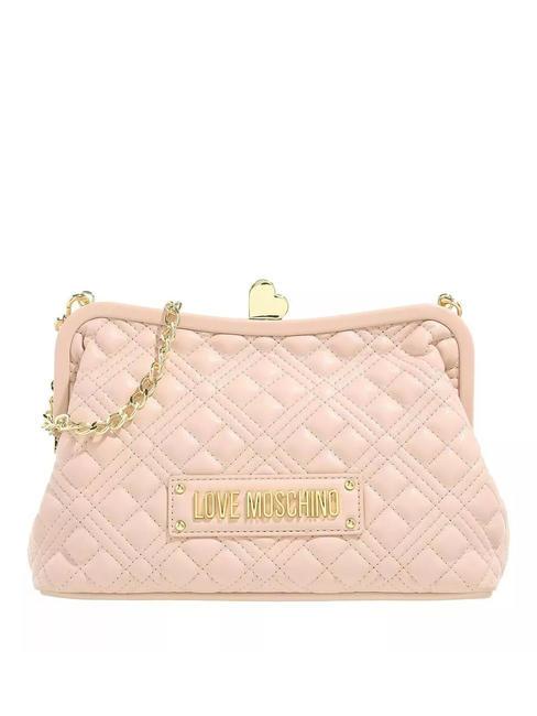 LOVE MOSCHINO QUILTED  Clutch with shoulder strap face powder - Women’s Bags