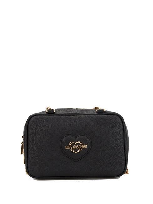 LOVE MOSCHINO HEART LOGO Shoulder mini bag Black - Women’s Bags