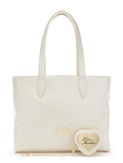 LOVE MOSCHINO HOLLIES Shoulder shopping bag ivory - Women’s Bags