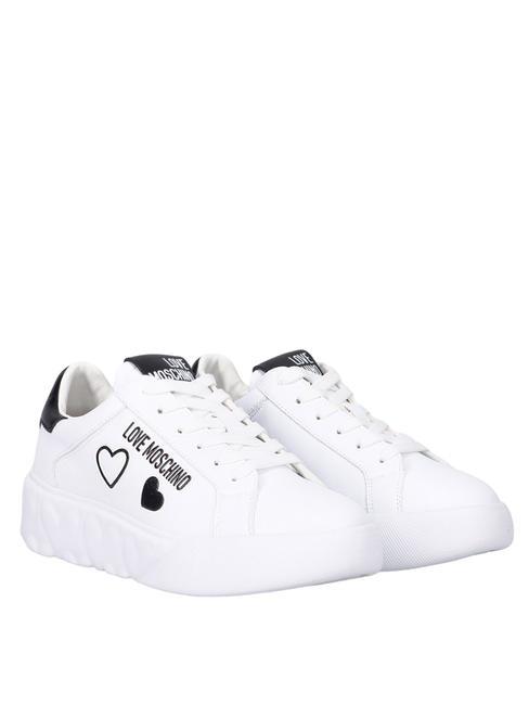 LOVE MOSCHINO HEART45 Leather sneakers ICE - Women’s shoes