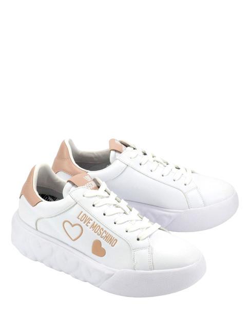 LOVE MOSCHINO HEART45 Leather sneakers white/powder - Women’s shoes