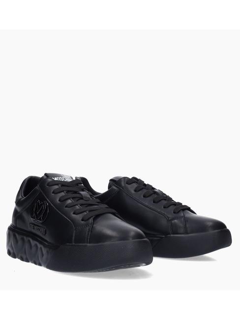 LOVE MOSCHINO HEART45  Leather sneakers Black - Women’s shoes