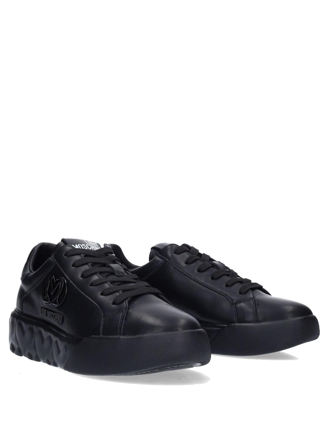 Love Moschino Heart45 Leather Sneakers Black Buy At Outlet Prices