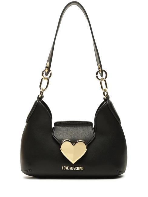 LOVE MOSCHINO GOLD HEART Shoulder bag Black - Women’s Bags