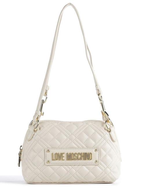 LOVE MOSCHINO QUILTED Micro shoulder bag ivory - Women’s Bags